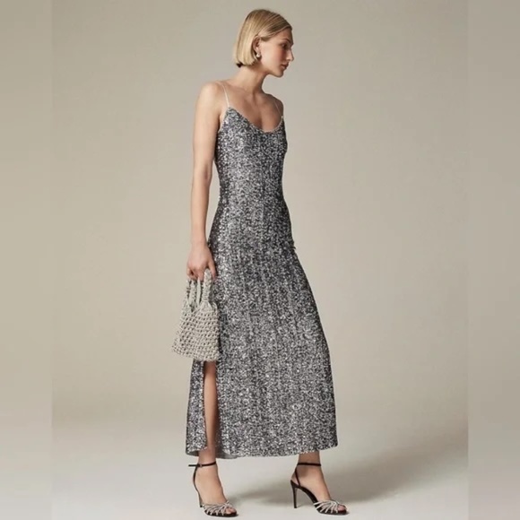 J. Crew Dresses & Skirts - NWT J Crew Collection Silver Sequin Slip Dress
